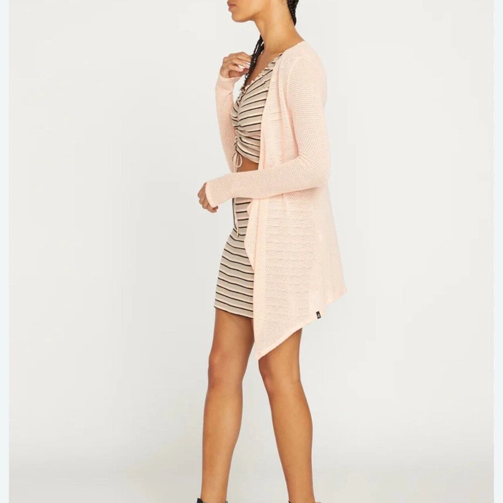 Volcom Women’s Lightweight Go Go Wrap Cardigan Cream Color Size Small